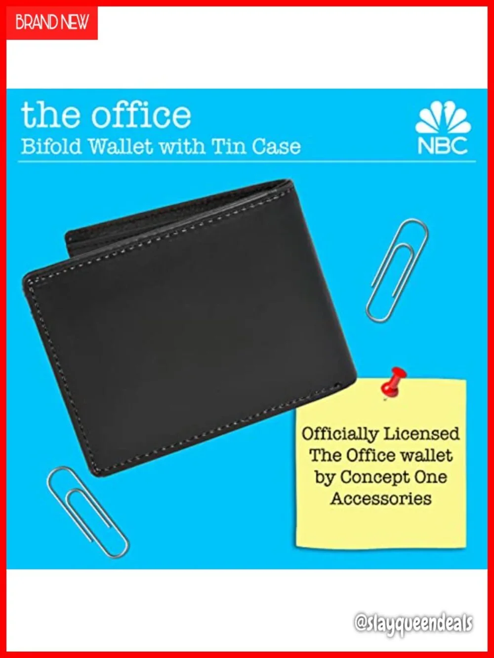 Dunder Mifflin Slim Bifold Wallet with Decorative Tin Case